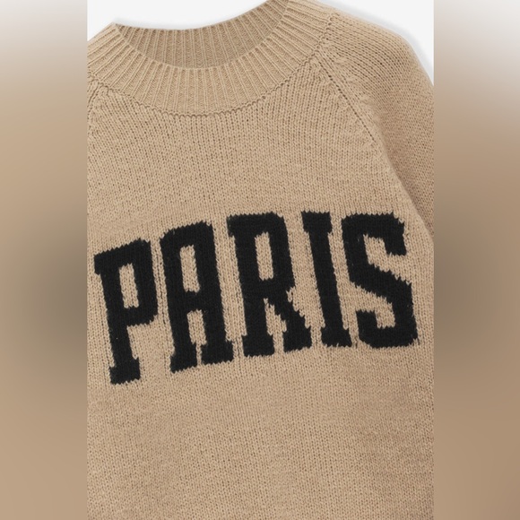 ANINE BING Kendrick Wool/Cashmere Blend University Paris Sweater in Light Camel - Picture 11 of 16